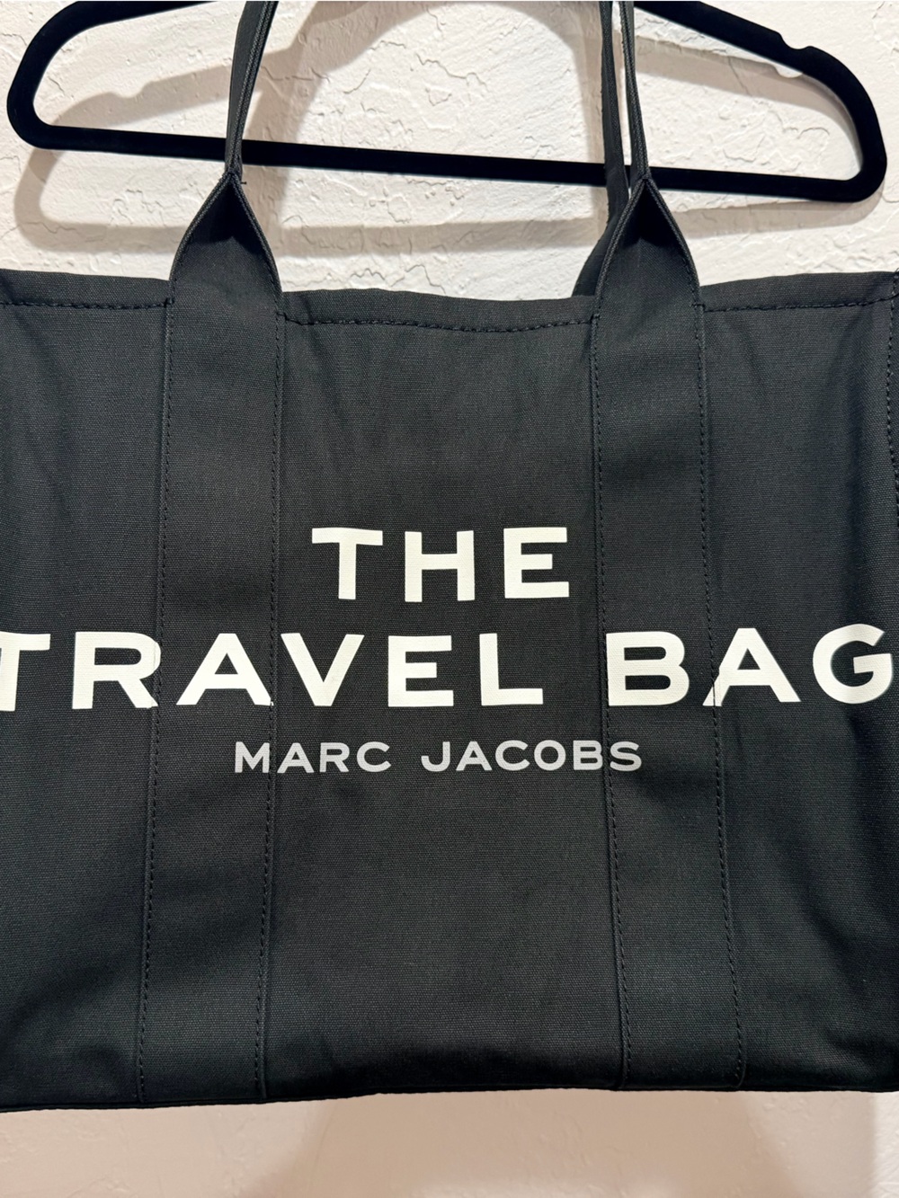 Marc Jacobs large Black Canvas Travel Tote with White Logo